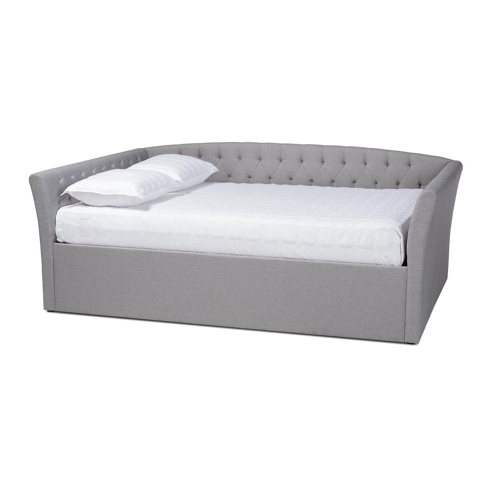 Baxton Studio Delora Modern and Contemporary Light Grey Fabric Upholstered Queen Size Daybed