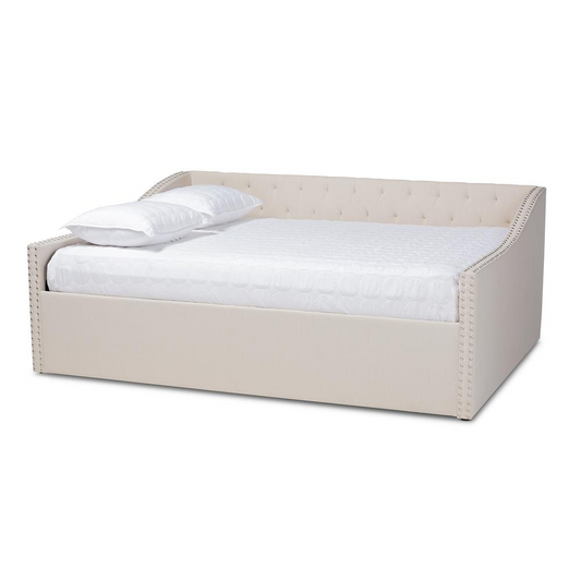 Baxton Studio Haylie Modern and Contemporary Beige Fabric Upholstered Full Size Daybed