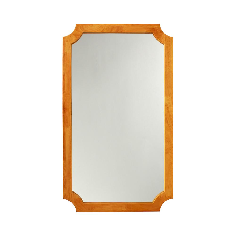 CHLOE'S Reflection Maple Finish Rectangular Framed Wall Mirror 33" Height