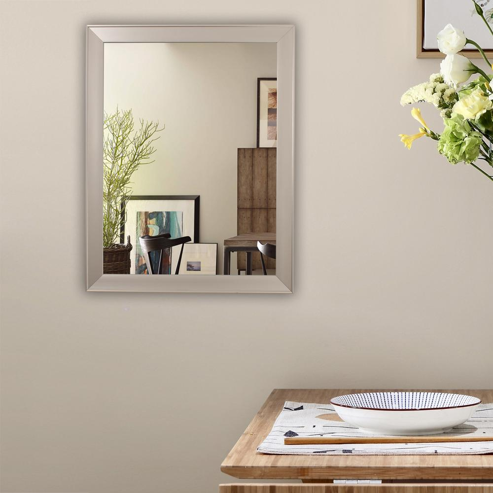 CHLOE'S Reflection Silver Finish Rectangular Framed Wall Mirror 36" Height