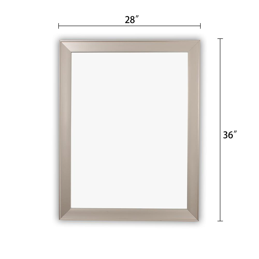 CHLOE'S Reflection Silver Finish Rectangular Framed Wall Mirror 36" Height