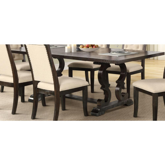 Rustic Dark Brown Rectangular Dining Table