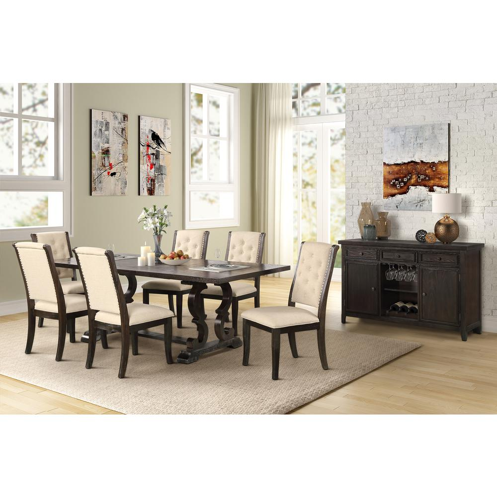 Rustic Dark Brown Rectangular Dining Table