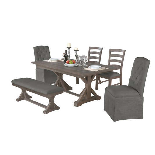 6pc Dining Set in Dark Grey