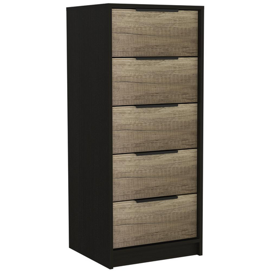 Egeo 5 Drawer Dresser Black Wengue