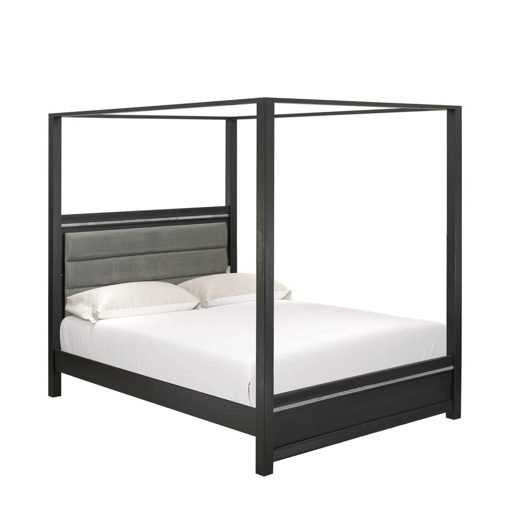 East West Furniture DE20-Q00000 1-Piece Denali Modern Wooden Bed Frames Queen Size for a bedroom set - brushed gray Finish