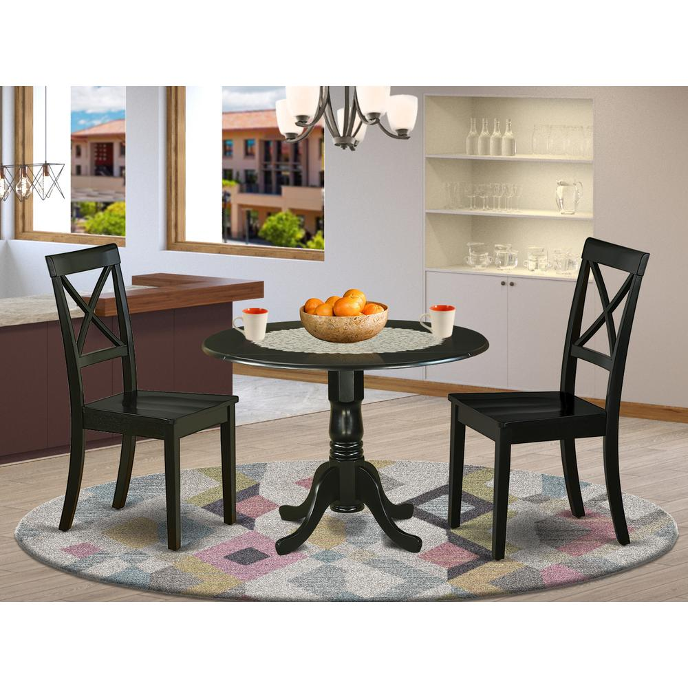 Dining Room Set Black, DLBO3-BLK-W