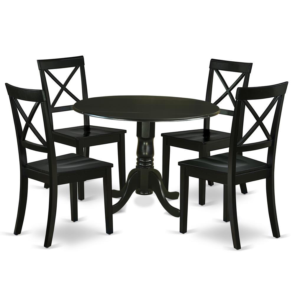 Dining Room Set Black, DLBO5-BLK-W