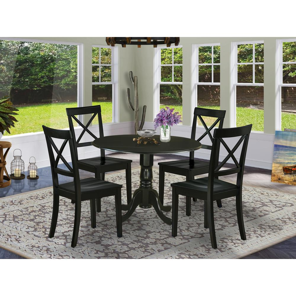 Dining Room Set Black, DLBO5-BLK-W