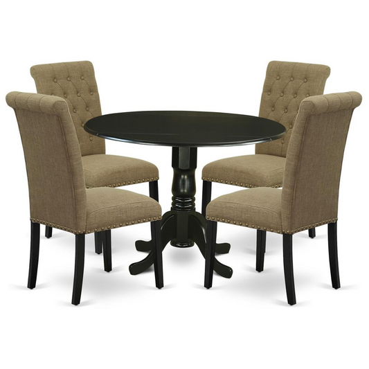 Dining Room Set Black, DLBR5-BLK-17