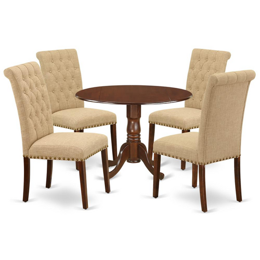 Dining Room Set Mahogany, DLBR5-MAH-04