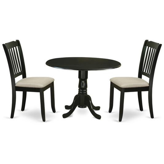 Dining Room Set Black, DLDA3-BLK-C