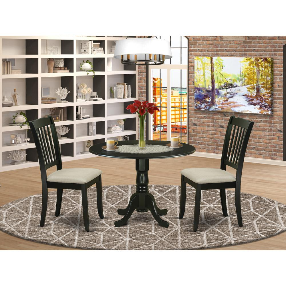 Dining Room Set Black, DLDA3-BLK-C