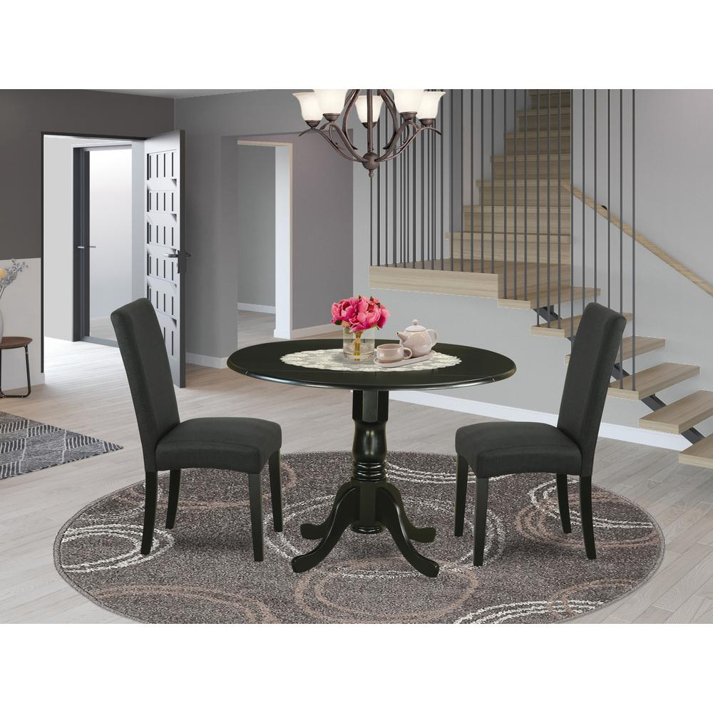 Dining Room Set Black, DLDR3-BLK-24