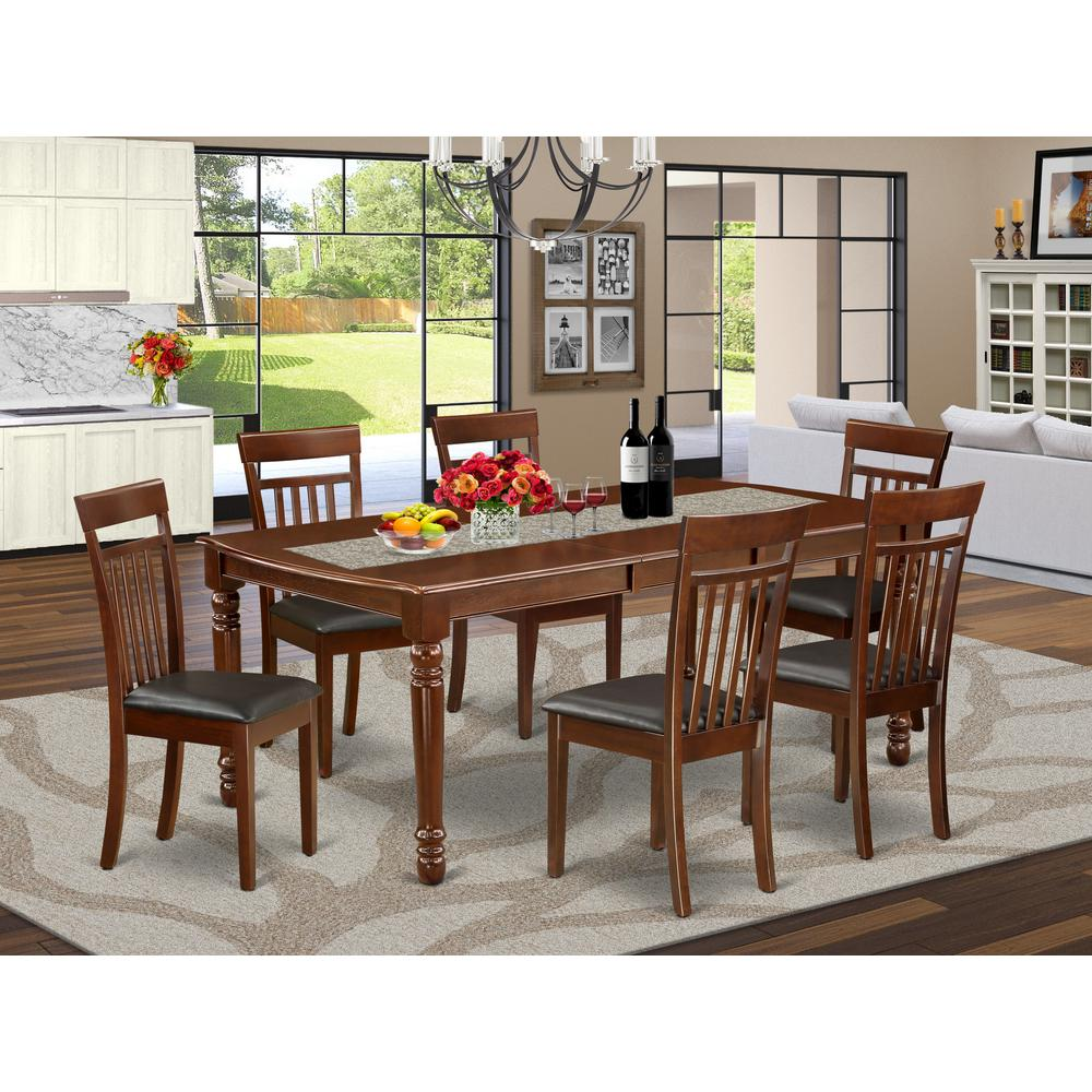 Dining Room Set Mahogany, DOCA7-MAH-LC