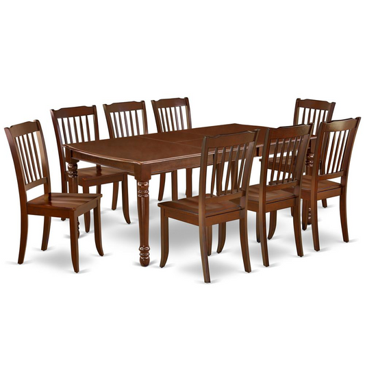 Dining Room Set Mahogany, DODA9-MAH-W