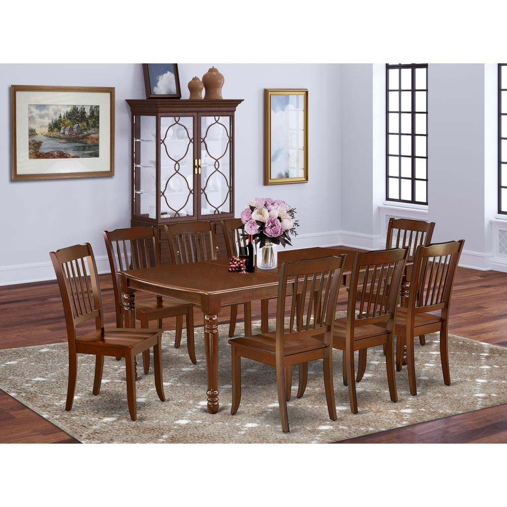 Dining Room Set Mahogany, DODA9-MAH-W