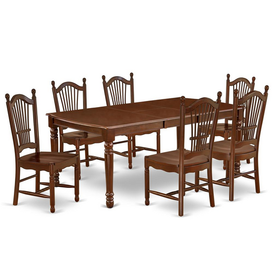 Dining Room Set Mahogany, DODO7-MAH-W