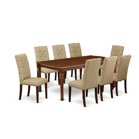 Dining Room Set Mahogany, DOEL9-MAH-16