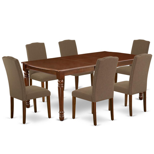 Dining Room Set Mahogany, DOEN7-MAH-18