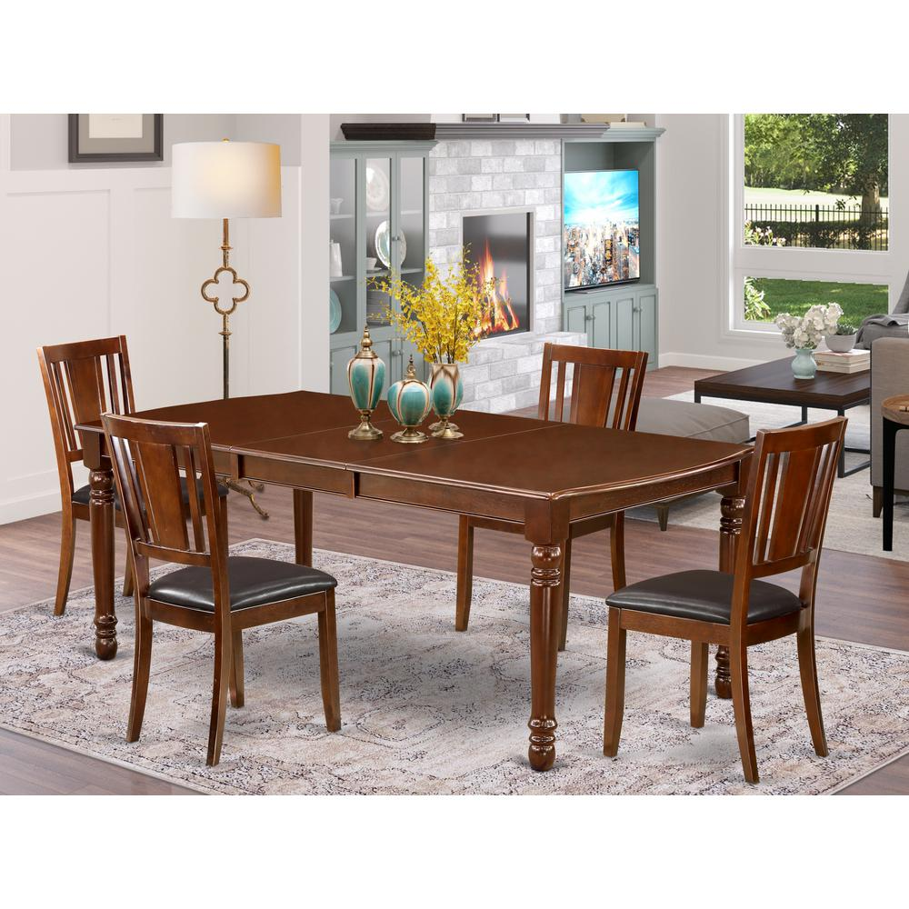 Dining Room Set Mahogany, DODU5-MAH-LC