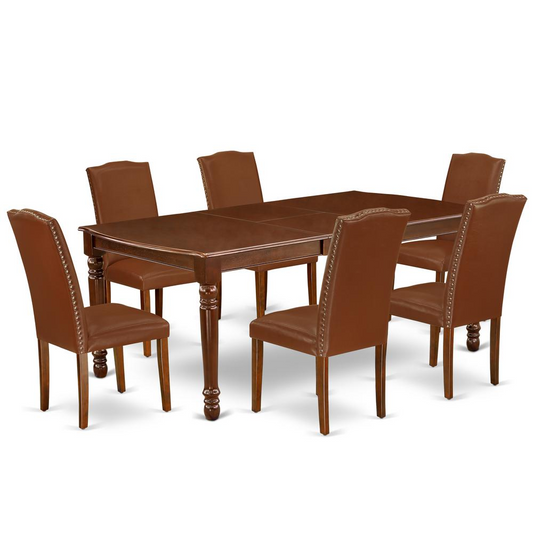 Dining Room Set Mahogany, DOEN7-MAH-66