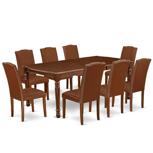 Dining Room Set Mahogany, DOEN9-MAH-66