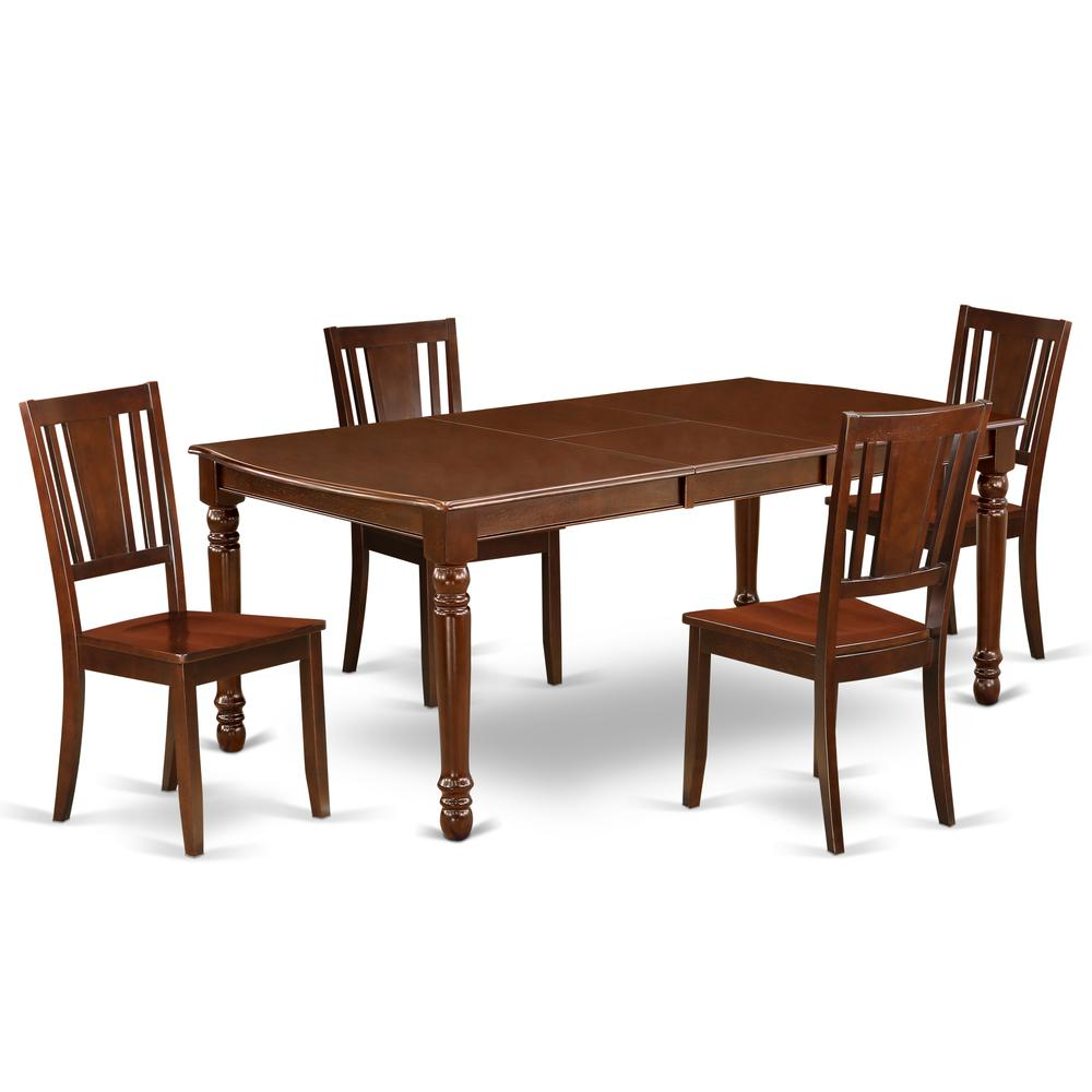 Dining Room Set Mahogany, DODU5-MAH-W