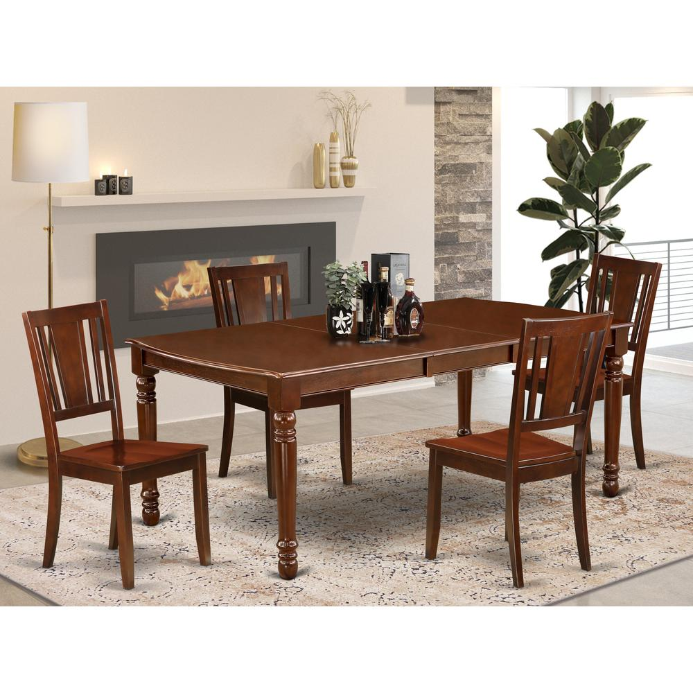 Dining Room Set Mahogany, DODU5-MAH-W