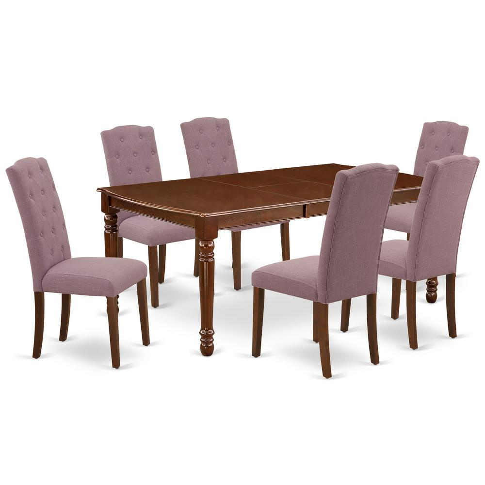 Dining Room Set Mahogany, DOCE7-MAH-10