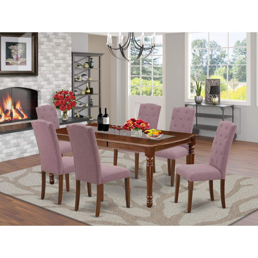 Dining Room Set Mahogany, DOCE7-MAH-10