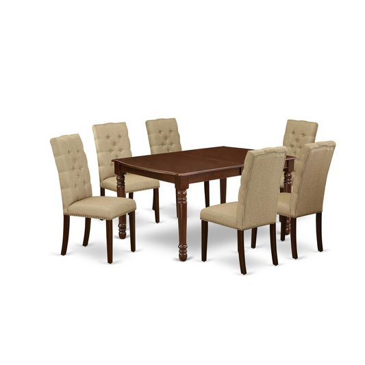 Dining Room Set Mahogany, DOEL7-MAH-16