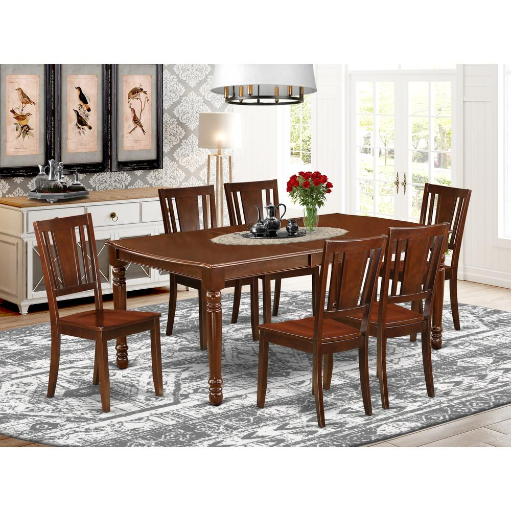 Dining Room Set Mahogany, DODU7-MAH-W