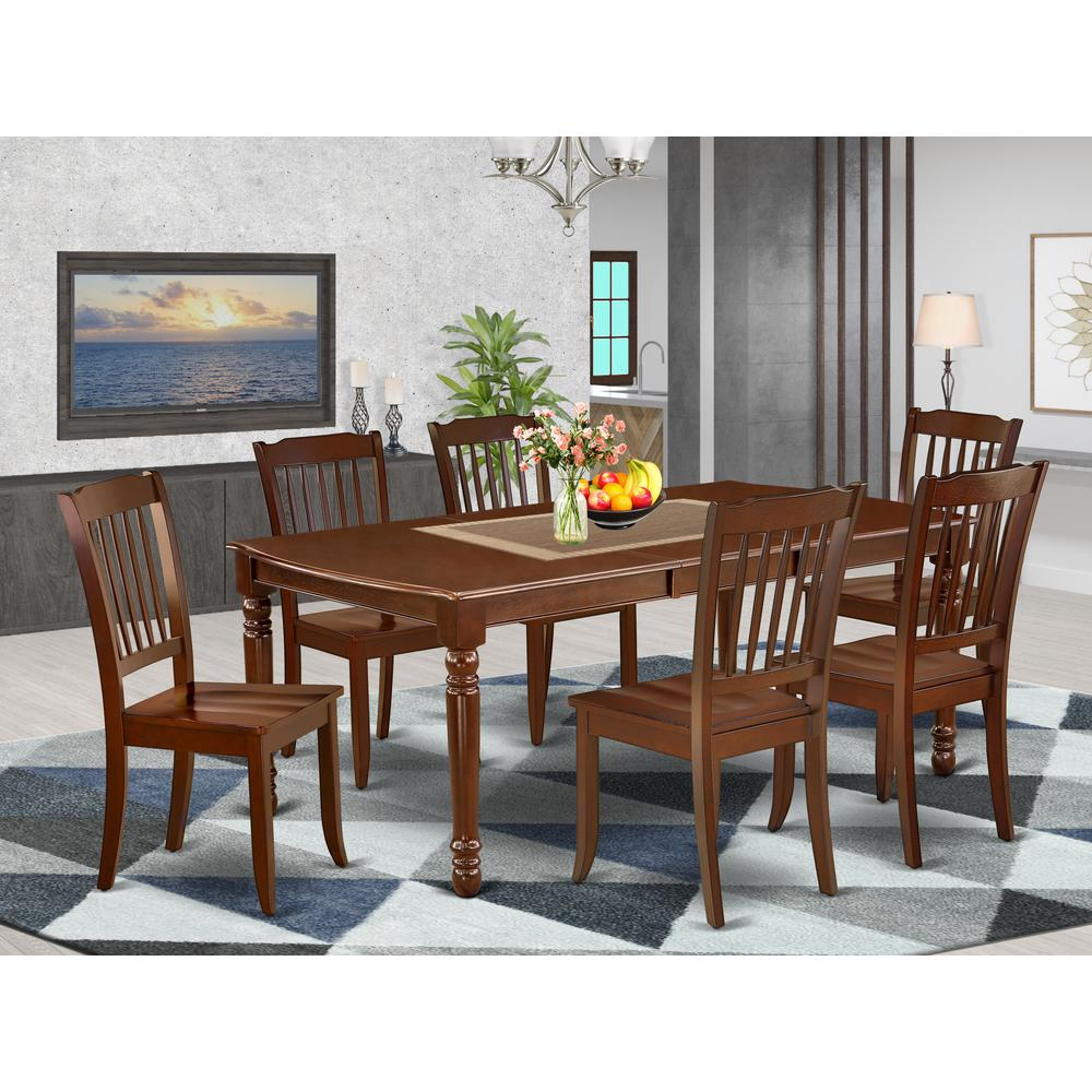 Dining Room Set Mahogany, DODA7-MAH-W