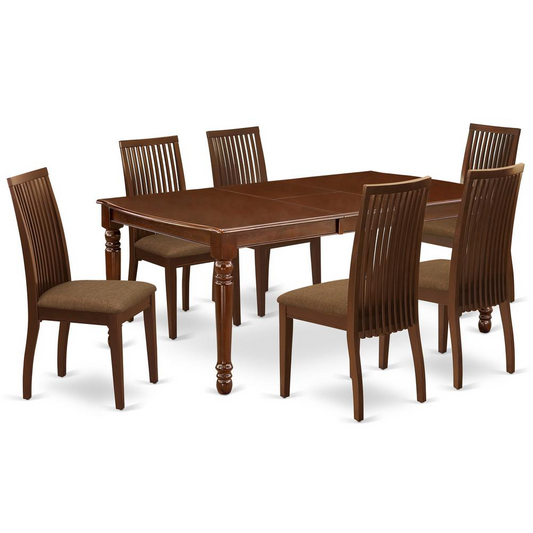 Dining Room Set Mahogany, DOIP7-MAH-C