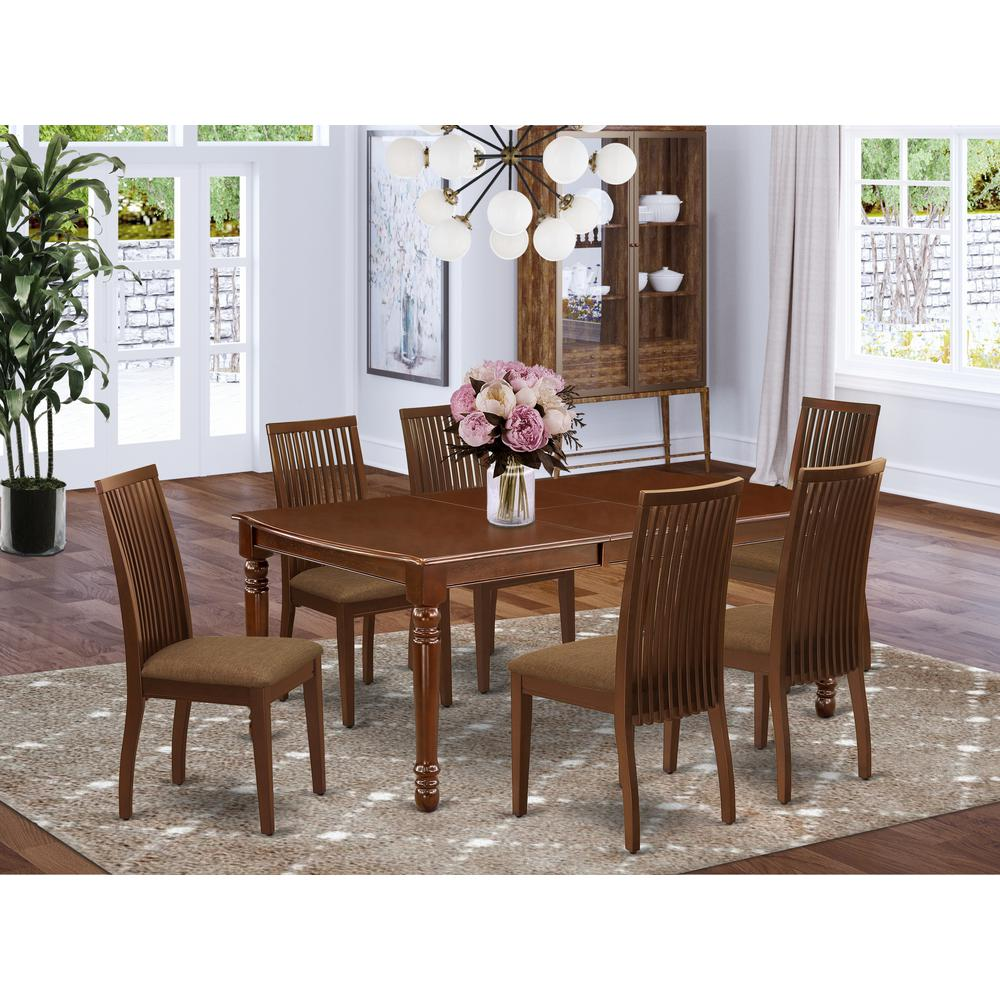 Dining Room Set Mahogany, DOIP7-MAH-C