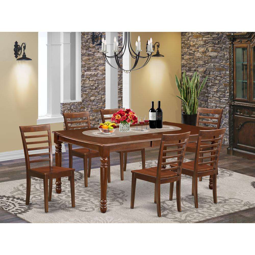 Dining Room Set Mahogany, DOML7-MAH-W