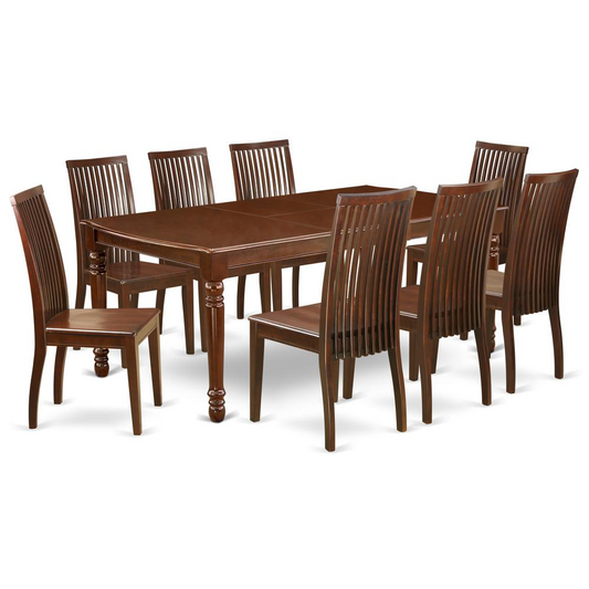 Dining Room Set Mahogany, DOIP9-MAH-W