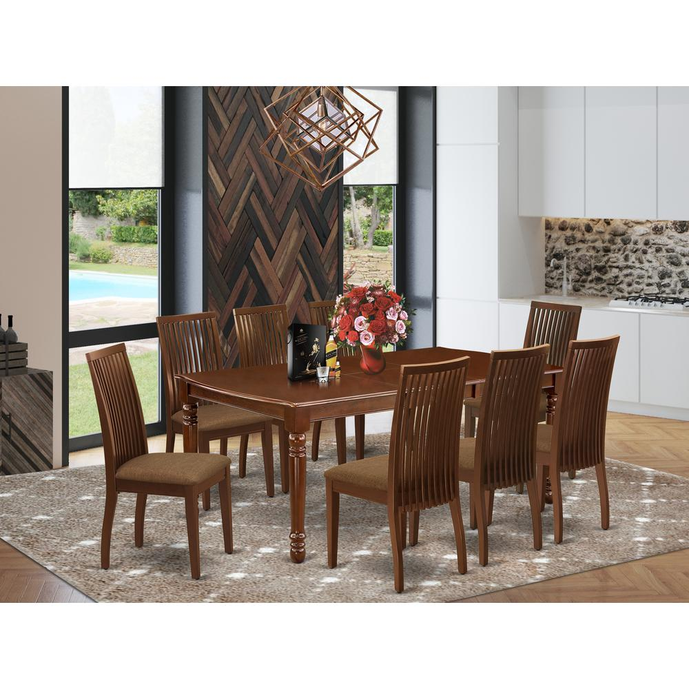 Dining Room Set Mahogany, DOIP9-MAH-C