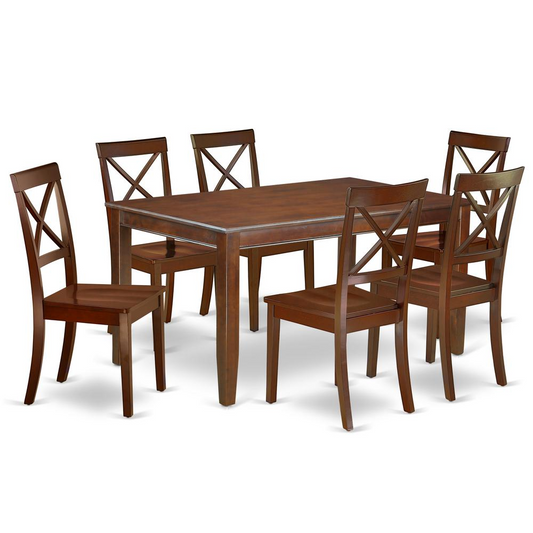 Dining Room Set Mahogany, DUBO7-MAH-W