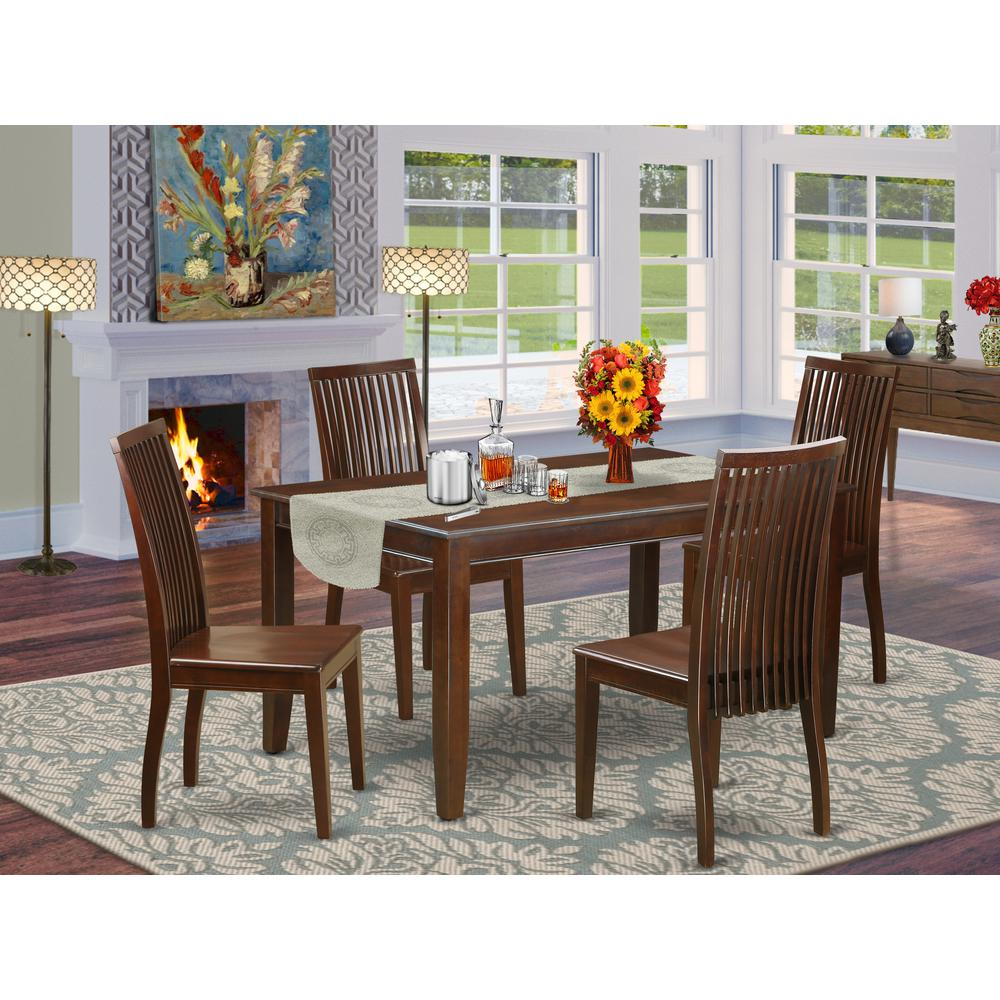 Dining Room Set Mahogany, DUIP5-MAH-W