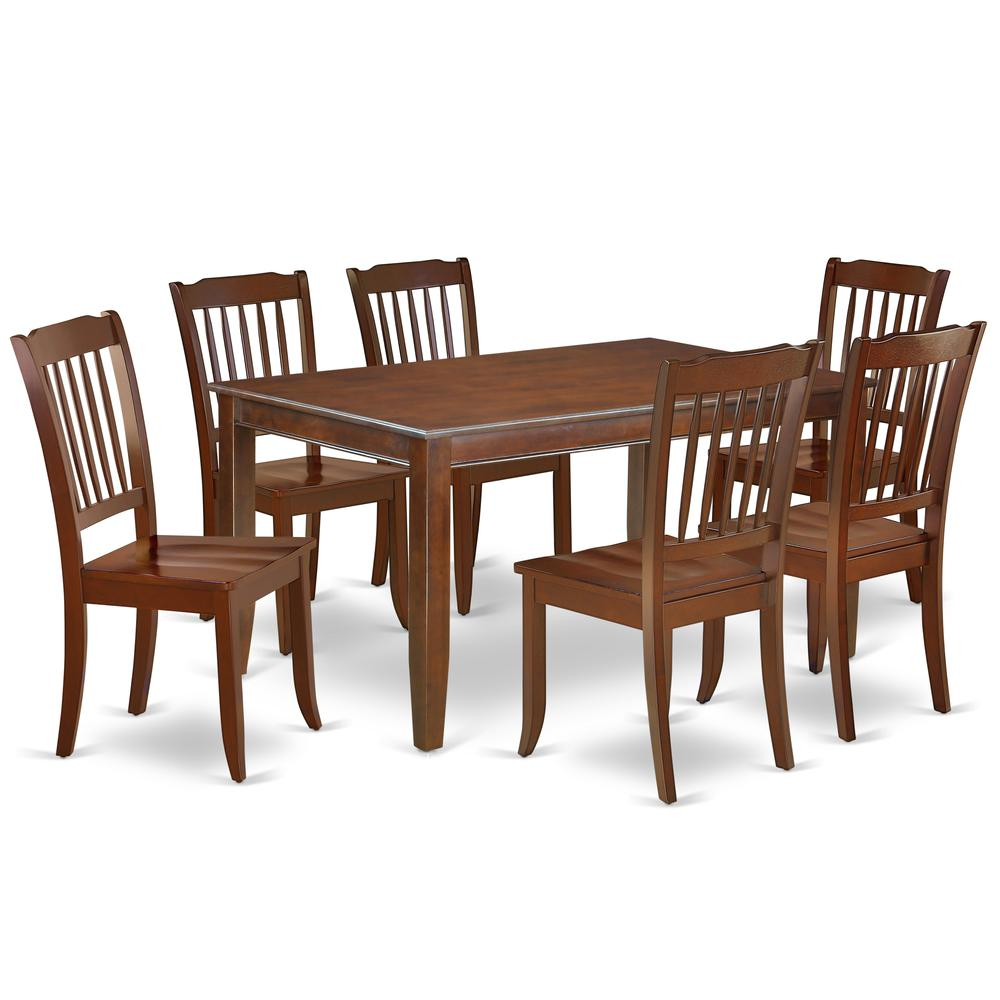 Dining Room Set Mahogany, DUDA7-MAH-W