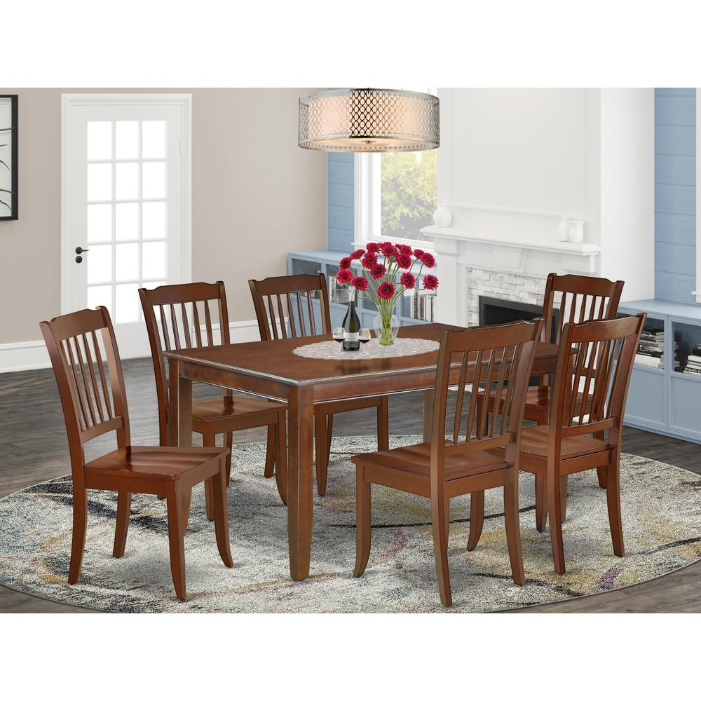 Dining Room Set Mahogany, DUDA7-MAH-W