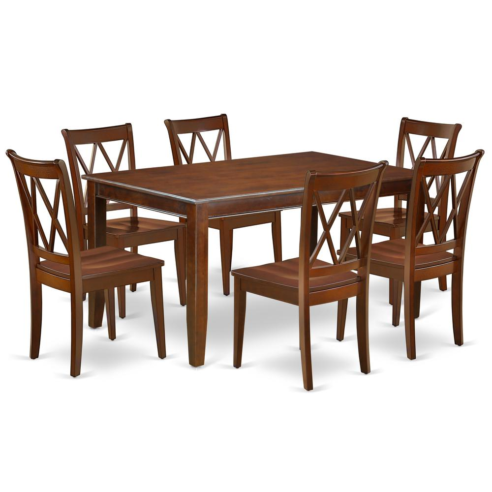 Dining Room Set Mahogany, DUCL7-MAH-W