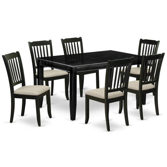 Dining Room Set Black, DUDA7-BLK-C