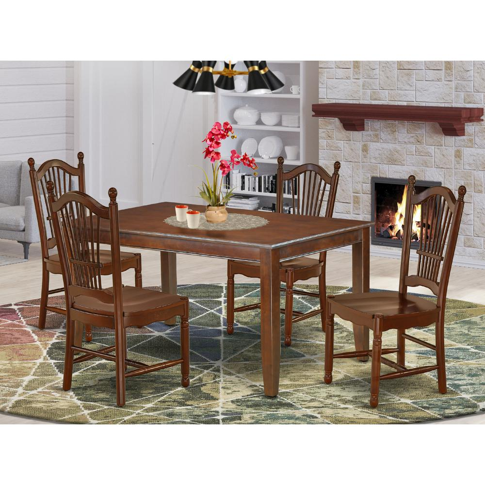 Dining Room Set Mahogany, DUDO5-MAH-W