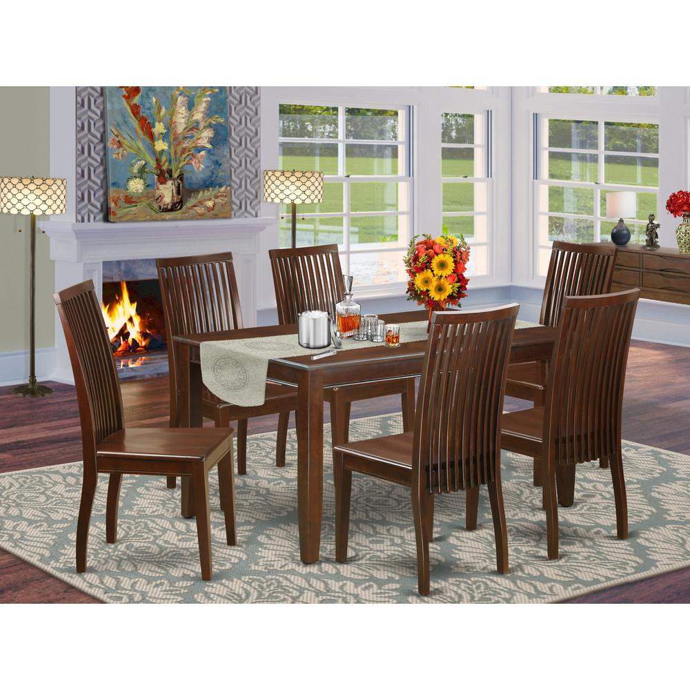 Dining Room Set Mahogany, DUIP7-MAH-W