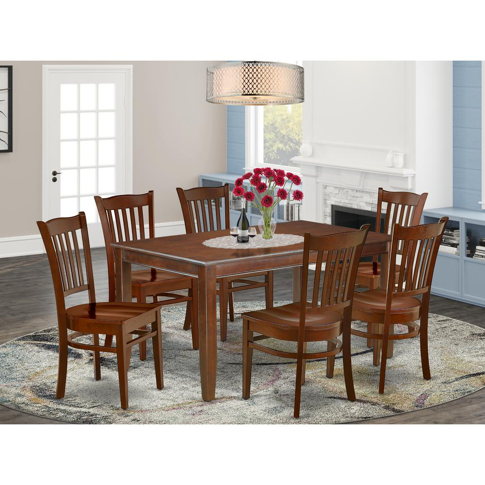 Dining Room Set Mahogany, DUGR7-MAH-W