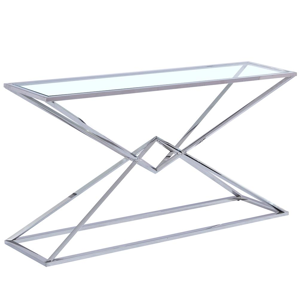 Emerson Silver Glass Console Table