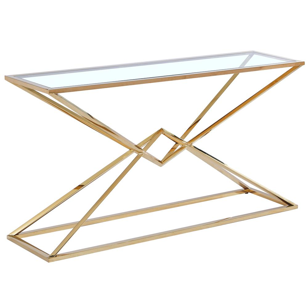 Emerson Gold Glass Console Table